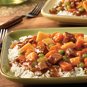 Chunky Beef with Vegetables Over Rice